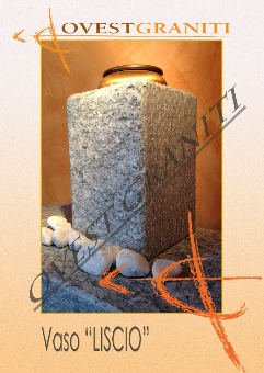 Vaso "LISCIO". Realizzato da un massello unico in pietra di luserna "Blu". 